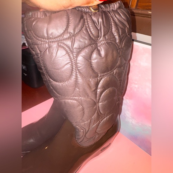 Coach Dark Brown Quilted Winter Boots - Picture 7 of 9